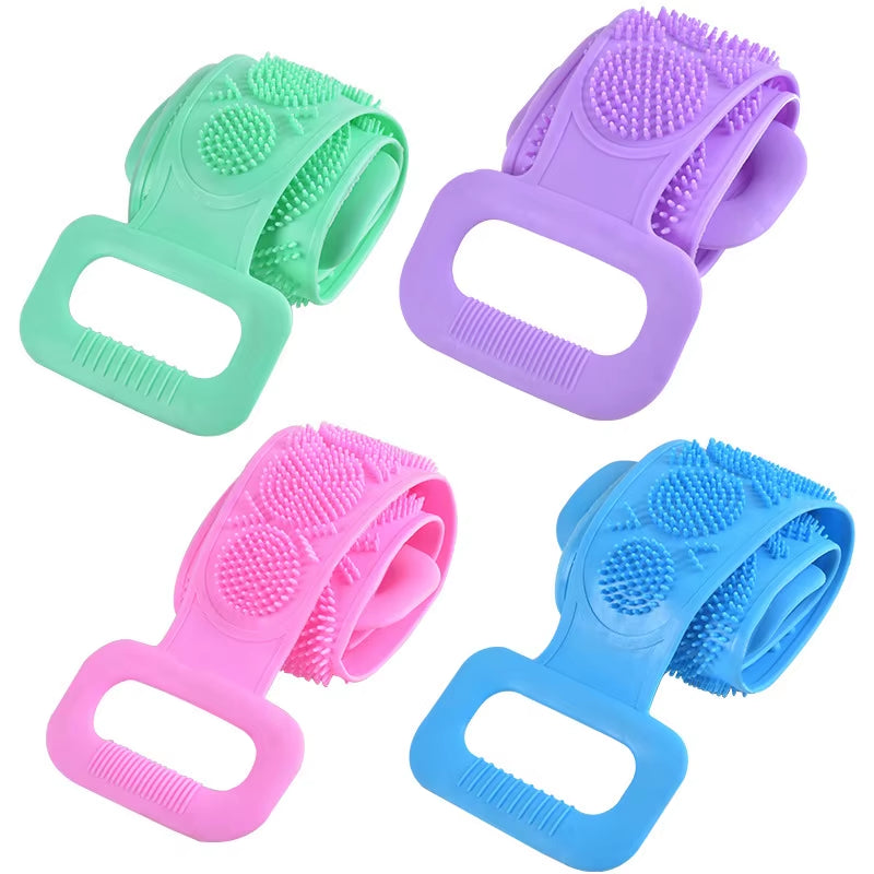 Body Silicone Brush Scrub Body Exfoliating Sponge Brush Bathroom Shower Back Brush Bath Scrub Clean Tool Stain Removal Bath Belt