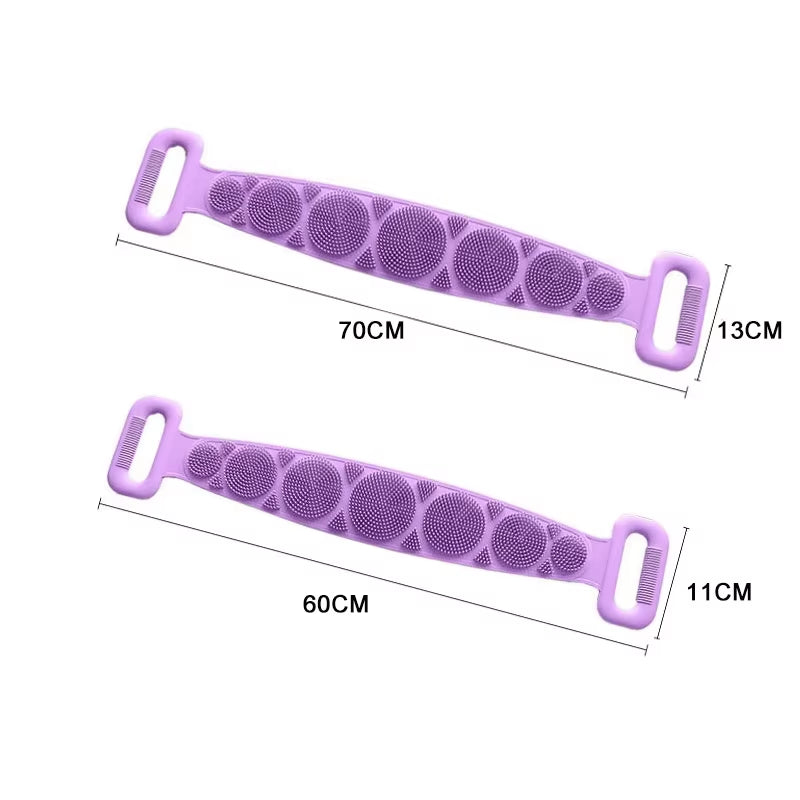 Body Silicone Brush Scrub Body Exfoliating Sponge Brush Bathroom Shower Back Brush Bath Scrub Clean Tool Stain Removal Bath Belt