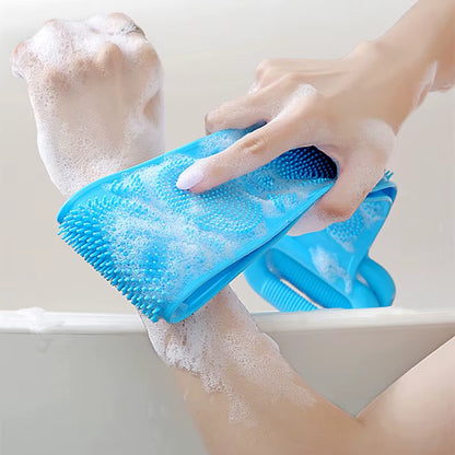 Body Silicone Brush Scrub Body Exfoliating Sponge Brush Bathroom Shower Back Brush Bath Scrub Clean Tool Stain Removal Bath Belt